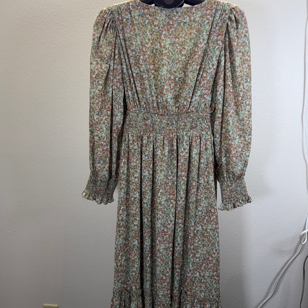 Altar'd State Floral Long Sleeve Dress with Button Detail - Picture 6 of 10